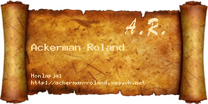 Ackerman Roland névjegykártya